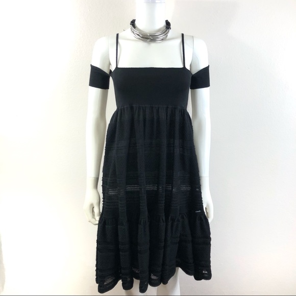 CHANEL Bianca Bouclé Bustier Knitted Black Dress - Picture 2 of 8